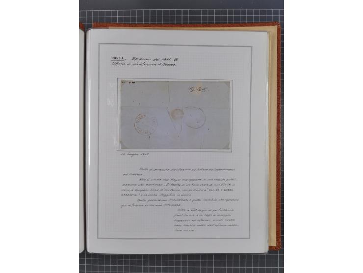 RUSSLAND: 1843/1853, 15 Briefe, dabei verschiedene Desinfektions-Stempel von Odessa und Kerch, sauber beschrieben im Album