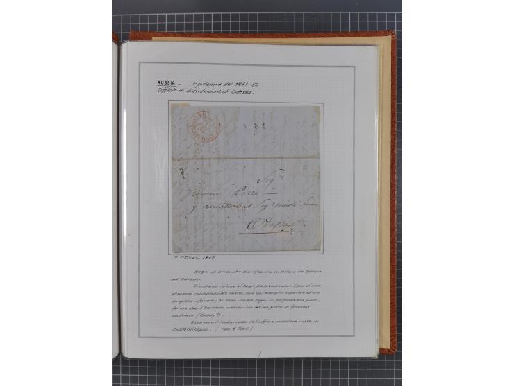 RUSSLAND: 1843/1853, 15 Briefe, dabei verschiedene Desinfektions-Stempel von Odessa und Kerch, sauber beschrieben im Album