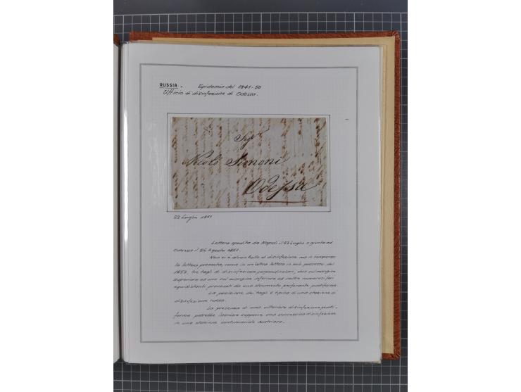 RUSSLAND: 1843/1853, 15 Briefe, dabei verschiedene Desinfektions-Stempel von Odessa und Kerch, sauber beschrieben im Album