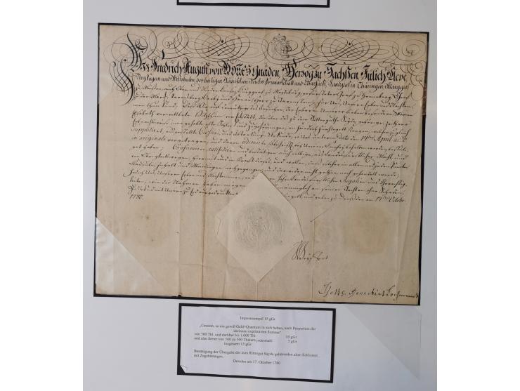 1683/1868, 'Impoststempel zur Steuerbegleichung auf vorgefertigtem Stempelpapier', einzigartige Ausstellungssammlung mit über