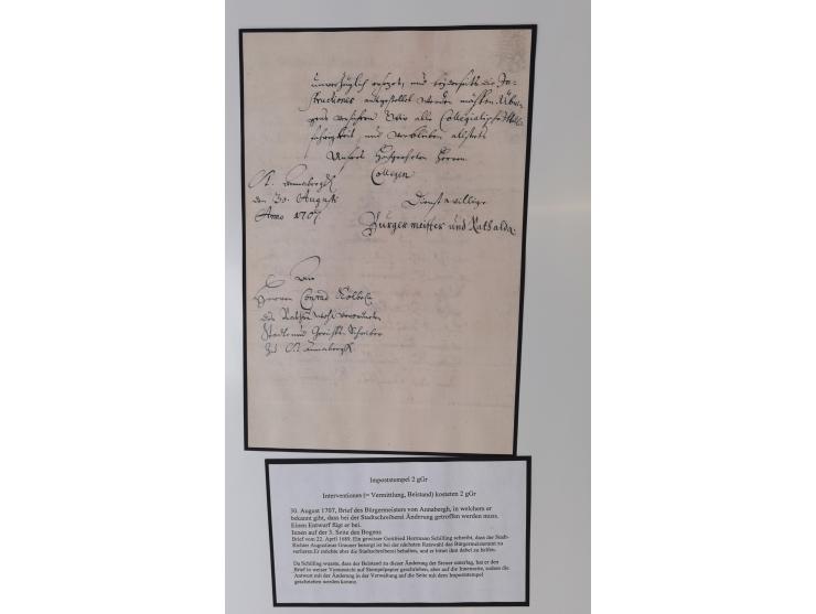 1683/1868, 'Impoststempel zur Steuerbegleichung auf vorgefertigtem Stempelpapier', einzigartige Ausstellungssammlung mit über