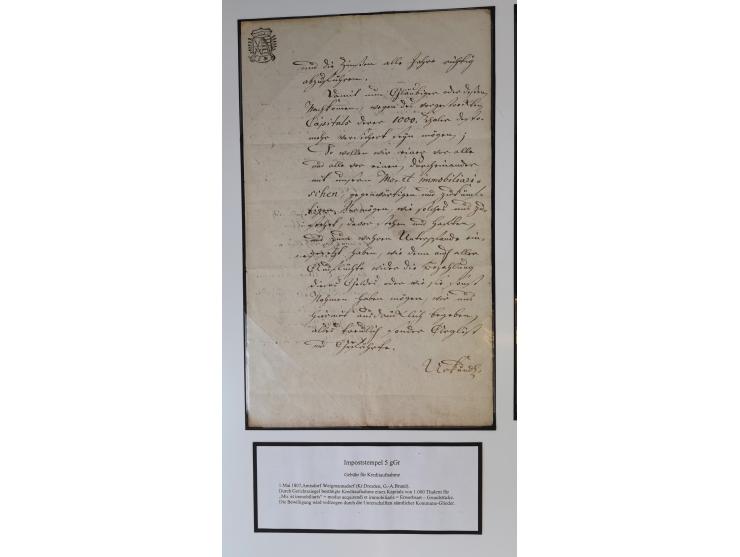 1683/1868, 'Impoststempel zur Steuerbegleichung auf vorgefertigtem Stempelpapier', einzigartige Ausstellungssammlung mit über