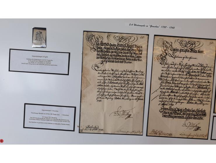 1683/1868, 'Impoststempel zur Steuerbegleichung auf vorgefertigtem Stempelpapier', einzigartige Ausstellungssammlung mit über