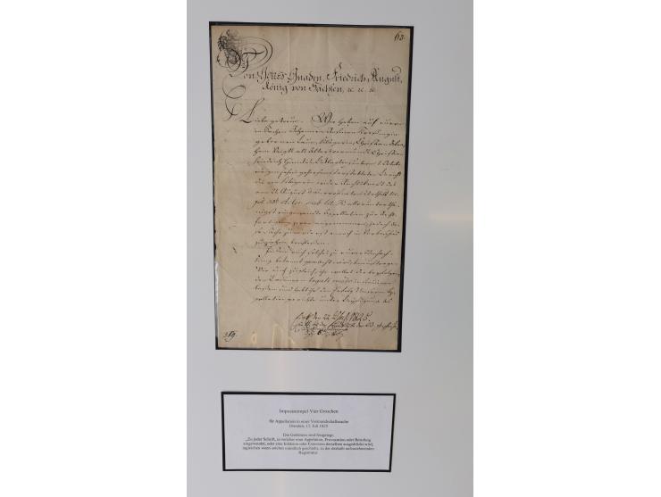 1683/1868, 'Impoststempel zur Steuerbegleichung auf vorgefertigtem Stempelpapier', einzigartige Ausstellungssammlung mit über