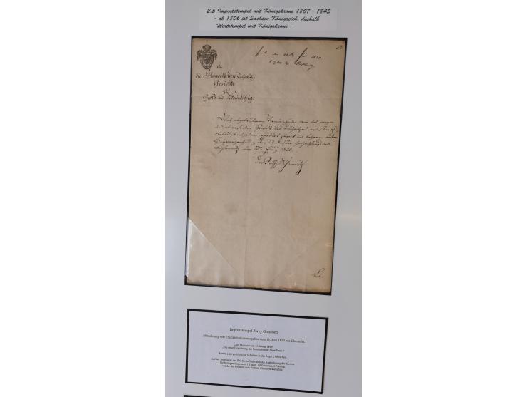 1683/1868, 'Impoststempel zur Steuerbegleichung auf vorgefertigtem Stempelpapier', einzigartige Ausstellungssammlung mit über