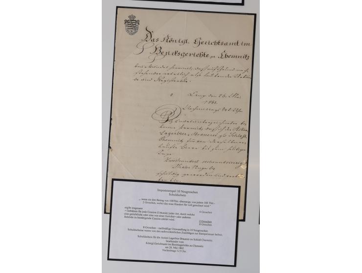 1683/1868, 'Impoststempel zur Steuerbegleichung auf vorgefertigtem Stempelpapier', einzigartige Ausstellungssammlung mit über