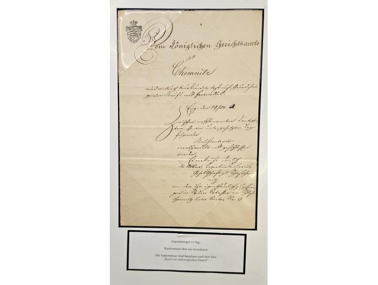 1683/1868, 'Impoststempel zur Steuerbegleichung auf vorgefertigtem Stempelpapier', einzigartige Ausstellungssammlung mit über