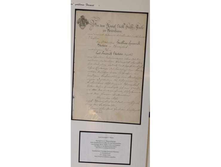 1683/1868, 'Impoststempel zur Steuerbegleichung auf vorgefertigtem Stempelpapier', einzigartige Ausstellungssammlung mit über