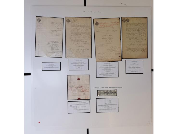 1683/1868, 'Impoststempel zur Steuerbegleichung auf vorgefertigtem Stempelpapier', einzigartige Ausstellungssammlung mit über
