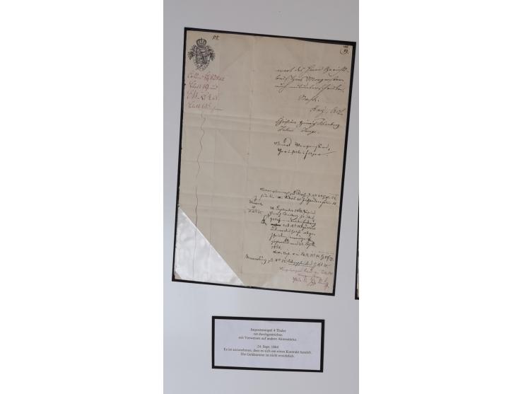 1683/1868, 'Impoststempel zur Steuerbegleichung auf vorgefertigtem Stempelpapier', einzigartige Ausstellungssammlung mit über