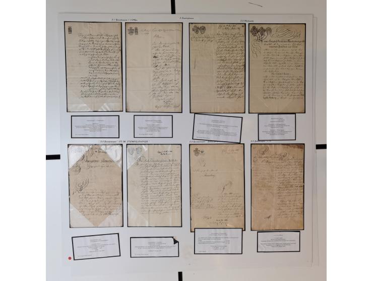 1683/1868, 'Impoststempel zur Steuerbegleichung auf vorgefertigtem Stempelpapier', einzigartige Ausstellungssammlung mit über