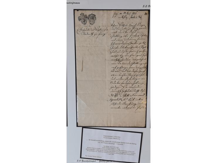 1683/1868, 'Impoststempel zur Steuerbegleichung auf vorgefertigtem Stempelpapier', einzigartige Ausstellungssammlung mit über