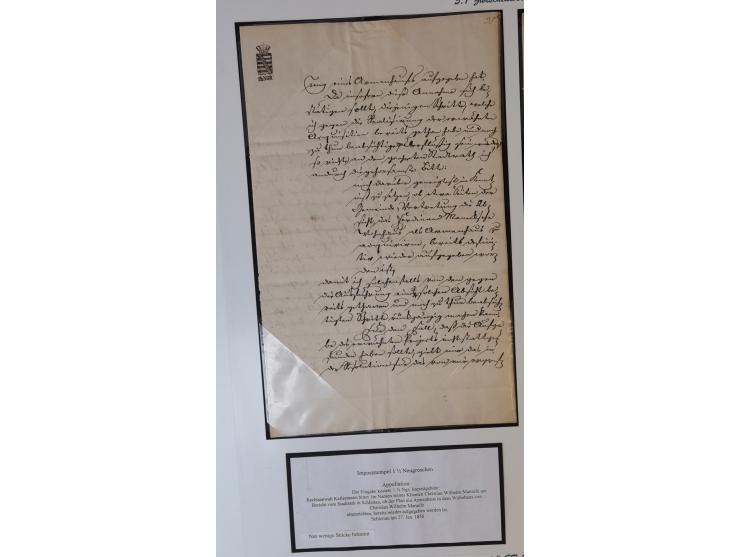 1683/1868, 'Impoststempel zur Steuerbegleichung auf vorgefertigtem Stempelpapier', einzigartige Ausstellungssammlung mit über