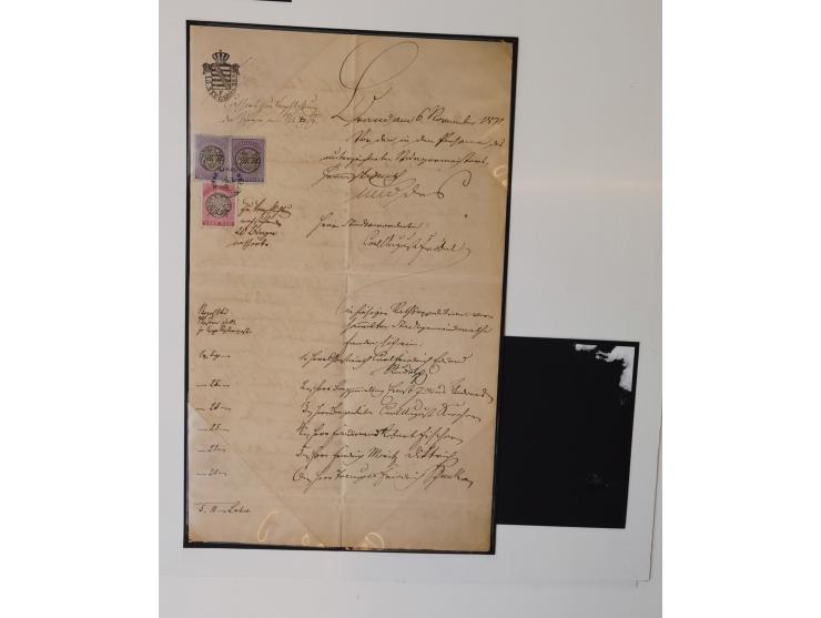 1683/1868, 'Impoststempel zur Steuerbegleichung auf vorgefertigtem Stempelpapier', einzigartige Ausstellungssammlung mit über