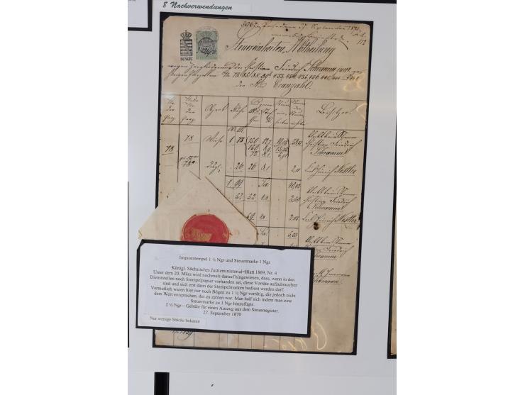 1683/1868, 'Impoststempel zur Steuerbegleichung auf vorgefertigtem Stempelpapier', einzigartige Ausstellungssammlung mit über