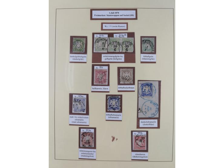 1849/1920, umfangreiche gestempelte Sammlung inkl. Dienst- und Portomarken mit vielen Farben und Besonderheiten. Dabei u.a. t