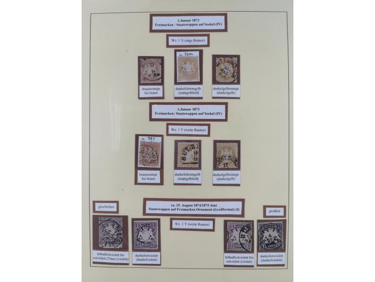 1849/1920, umfangreiche gestempelte Sammlung inkl. Dienst- und Portomarken mit vielen Farben und Besonderheiten. Dabei u.a. t