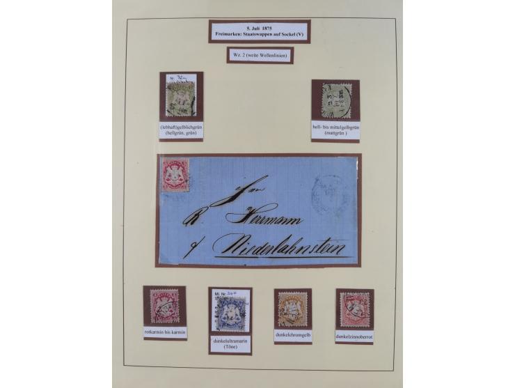 1849/1920, umfangreiche gestempelte Sammlung inkl. Dienst- und Portomarken mit vielen Farben und Besonderheiten. Dabei u.a. t