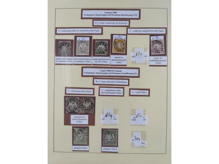 1849/1920, umfangreiche gestempelte Sammlung inkl. Dienst- und Portomarken mit vielen Farben und Besonderheiten. Dabei u.a. t