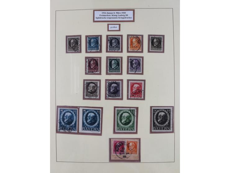 1849/1920, umfangreiche gestempelte Sammlung inkl. Dienst- und Portomarken mit vielen Farben und Besonderheiten. Dabei u.a. t