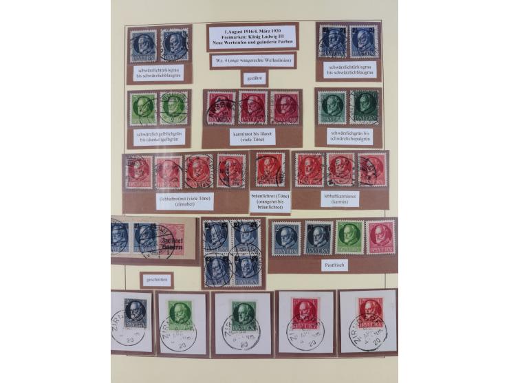 1849/1920, umfangreiche gestempelte Sammlung inkl. Dienst- und Portomarken mit vielen Farben und Besonderheiten. Dabei u.a. t