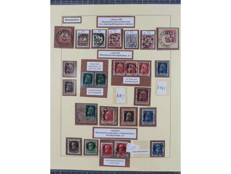 1849/1920, umfangreiche gestempelte Sammlung inkl. Dienst- und Portomarken mit vielen Farben und Besonderheiten. Dabei u.a. t