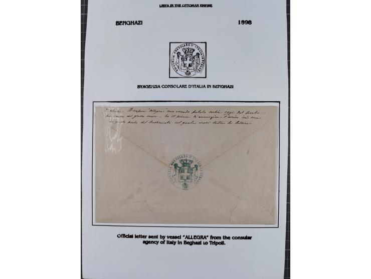 1851/1912, delightful exhibit collection with 37 covers and cards, covering the Ottoman, Italian and French Offices in Tripol
