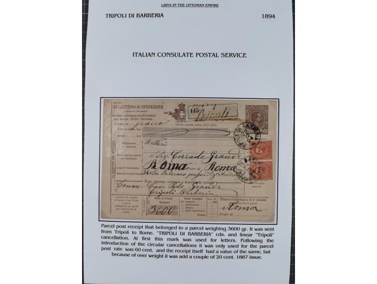 1851/1912, delightful exhibit collection with 37 covers and cards, covering the Ottoman, Italian and French Offices in Tripol