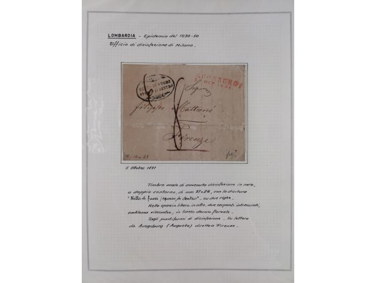 LOMBARDEI: 1799/1836, 11 Briefe, ab dem Militärstempel “Aspettori di Sanitá Militarie” (1799), Ra1 “Sanitá”, etc., zwei mit R