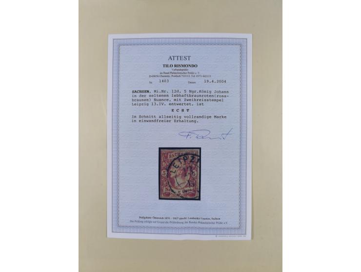 1850/63, gestempelte Sammlung mit u.a. einwandfreier Mi.-Nr. 1b (FA Rismondo BPP), 2IId (FA Vaatz BPP), Mi.-Nr. 12d (FA Rismo