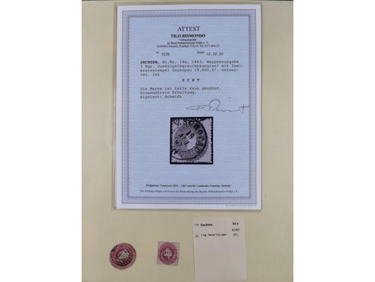 1850/63, gestempelte Sammlung mit u.a. einwandfreier Mi.-Nr. 1b (FA Rismondo BPP), 2IId (FA Vaatz BPP), Mi.-Nr. 12d (FA Rismo