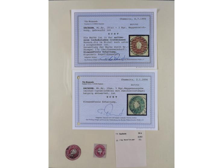 1850/63, gestempelte Sammlung mit u.a. einwandfreier Mi.-Nr. 1b (FA Rismondo BPP), 2IId (FA Vaatz BPP), Mi.-Nr. 12d (FA Rismo