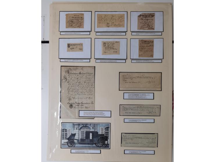 1638/1868, Ausstellungssammlung 'Vom Geleitsweg zur Poststraße', zu historischen Poststraßen in Sachsen, aufgezogen auf 7 gro