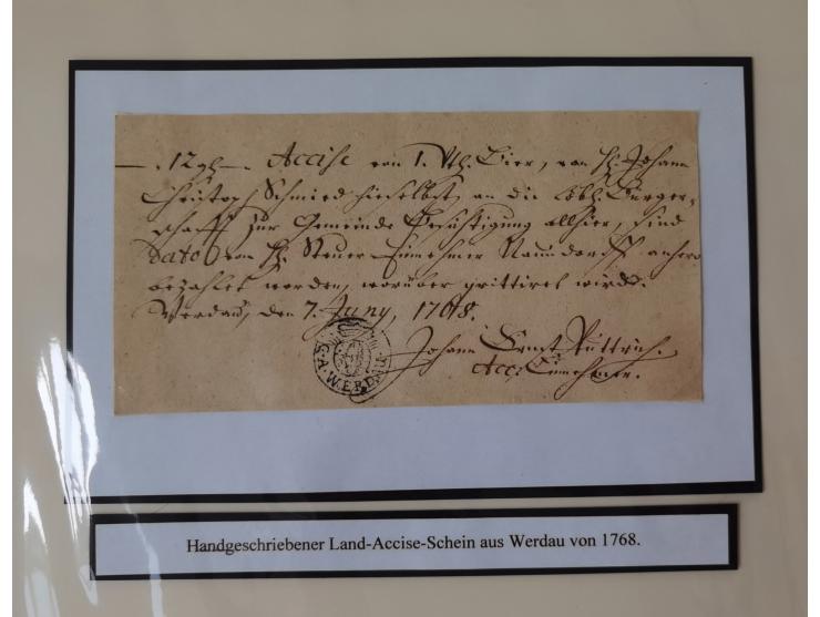 1638/1868, Ausstellungssammlung 'Vom Geleitsweg zur Poststraße', zu historischen Poststraßen in Sachsen, aufgezogen auf 7 gro