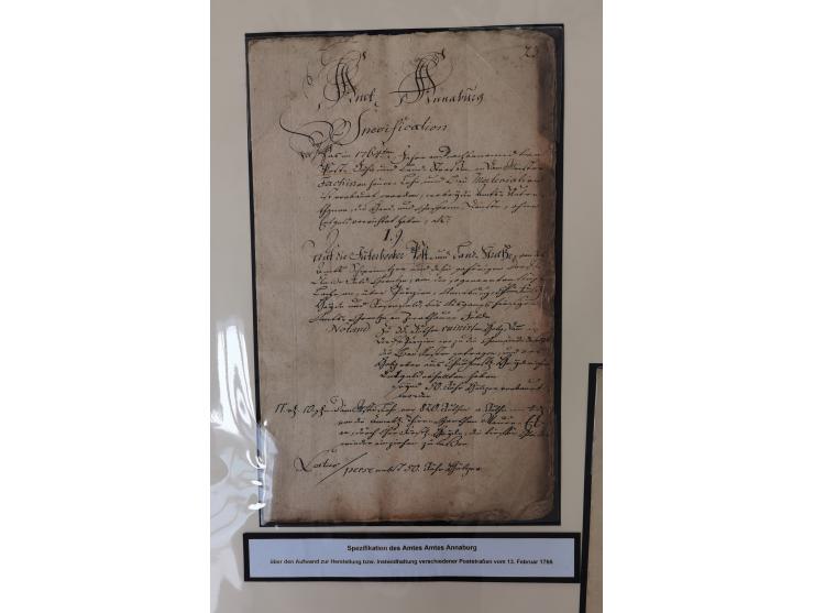 1638/1868, Ausstellungssammlung 'Vom Geleitsweg zur Poststraße', zu historischen Poststraßen in Sachsen, aufgezogen auf 7 gro