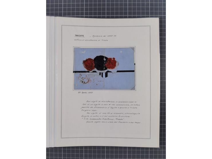 TRIEST: 1814/58, Sammlung mit 26 Briefen und Dokumenten, dabei Sanitätspass (1831) sowie doppelt versiegelter Desinfektionsbr