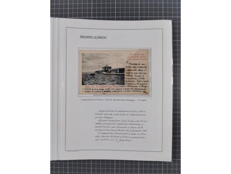 TRIEST: 1814/58, Sammlung mit 26 Briefen und Dokumenten, dabei Sanitätspass (1831) sowie doppelt versiegelter Desinfektionsbr