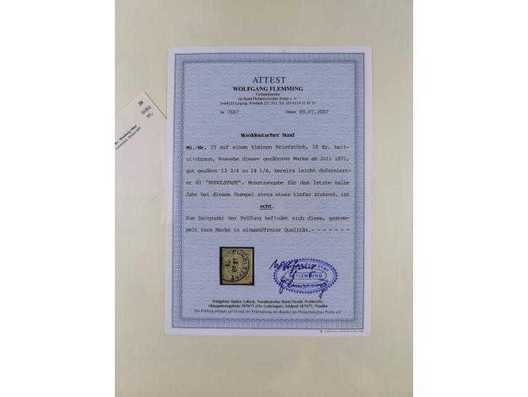 1868/70, gestempelte Sammlung inkl. Dienstmarken und Elass-Lothrigen mit schönen Briefstücken und 14 Briefen und Ganzsachen. 