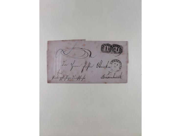 1868/70, gestempelte Sammlung inkl. Dienstmarken und Elass-Lothrigen mit schönen Briefstücken und 14 Briefen und Ganzsachen. 