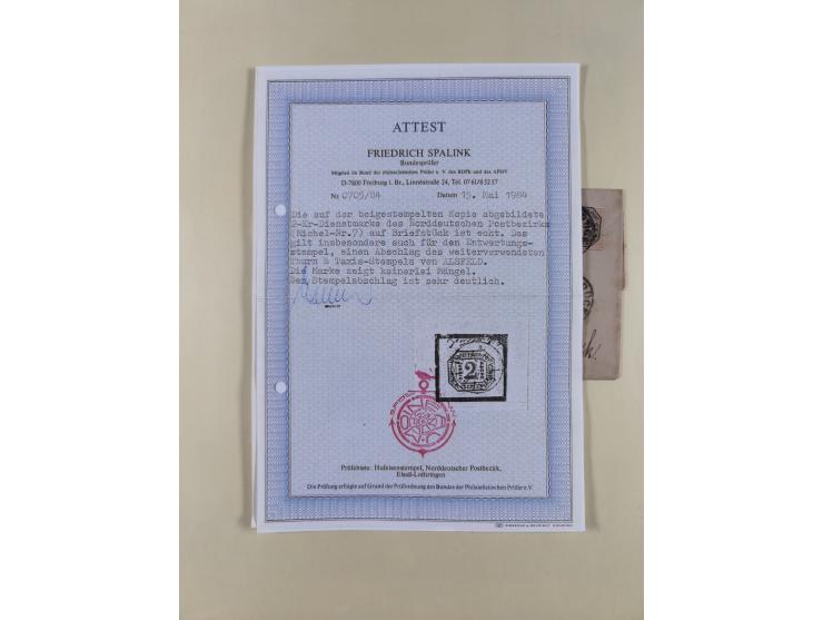 1868/70, gestempelte Sammlung inkl. Dienstmarken und Elass-Lothrigen mit schönen Briefstücken und 14 Briefen und Ganzsachen. 