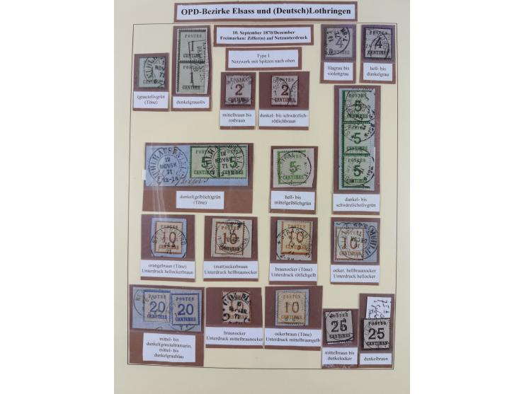 1868/70, gestempelte Sammlung inkl. Dienstmarken und Elass-Lothrigen mit schönen Briefstücken und 14 Briefen und Ganzsachen. 