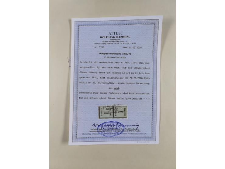 1868/70, gestempelte Sammlung inkl. Dienstmarken und Elass-Lothrigen mit schönen Briefstücken und 14 Briefen und Ganzsachen. 