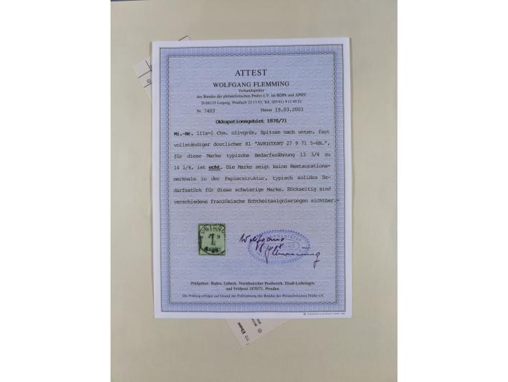 1868/70, gestempelte Sammlung inkl. Dienstmarken und Elass-Lothrigen mit schönen Briefstücken und 14 Briefen und Ganzsachen. 