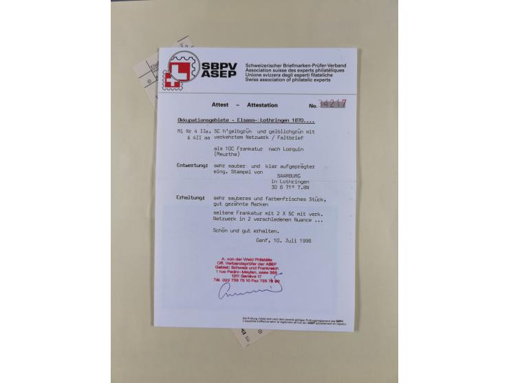 1868/70, gestempelte Sammlung inkl. Dienstmarken und Elass-Lothrigen mit schönen Briefstücken und 14 Briefen und Ganzsachen. 