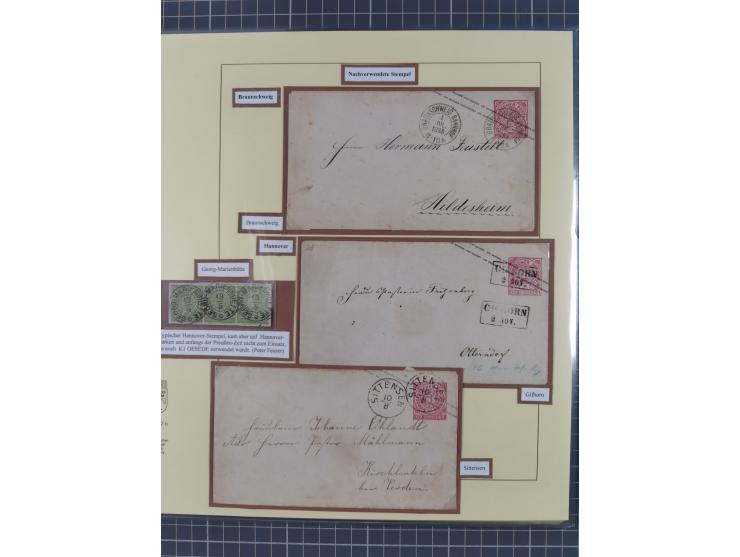 1868/70, gestempelte Sammlung inkl. Dienstmarken und Elass-Lothrigen mit schönen Briefstücken und 14 Briefen und Ganzsachen. 