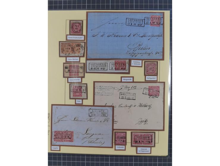 1868/70, gestempelte Sammlung inkl. Dienstmarken und Elass-Lothrigen mit schönen Briefstücken und 14 Briefen und Ganzsachen. 