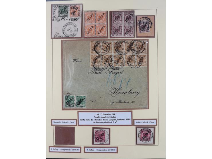 1898/1919, meist gestempelte Sammlung mit besseren und kpl. Ausgaben und bis auf wenige Ausnahmen auf schönen Briefstücken. D
