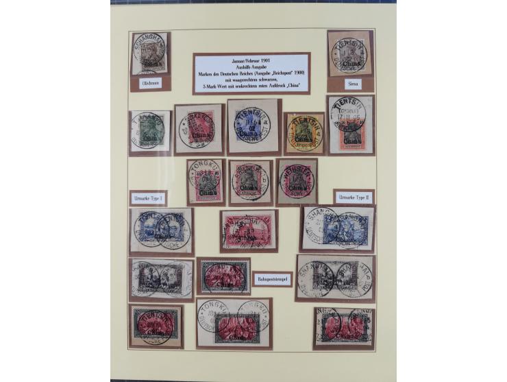 1898/1919, meist gestempelte Sammlung mit besseren und kpl. Ausgaben und bis auf wenige Ausnahmen auf schönen Briefstücken. D