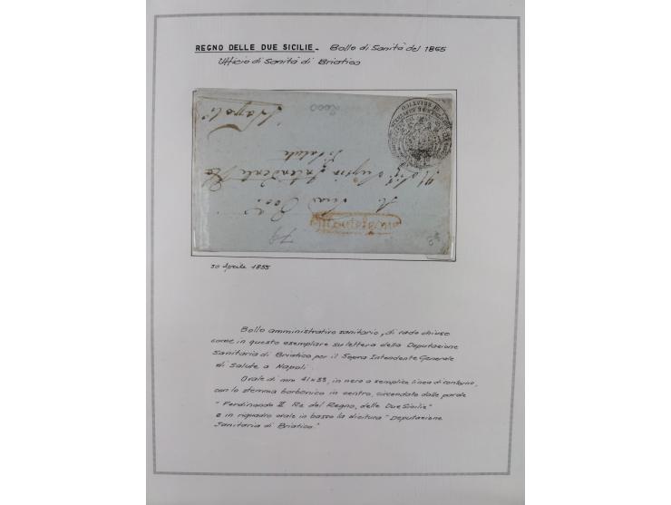 SIZILIEN: 1826/83, 26 Briefe und Dokumente beider Sizilien, dabei Liste illegaler Händler (Hebammen und Aderlassanbieter) im 