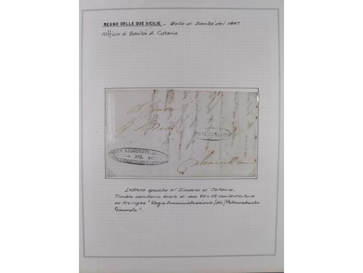 SIZILIEN: 1826/83, 26 Briefe und Dokumente beider Sizilien, dabei Liste illegaler Händler (Hebammen und Aderlassanbieter) im 